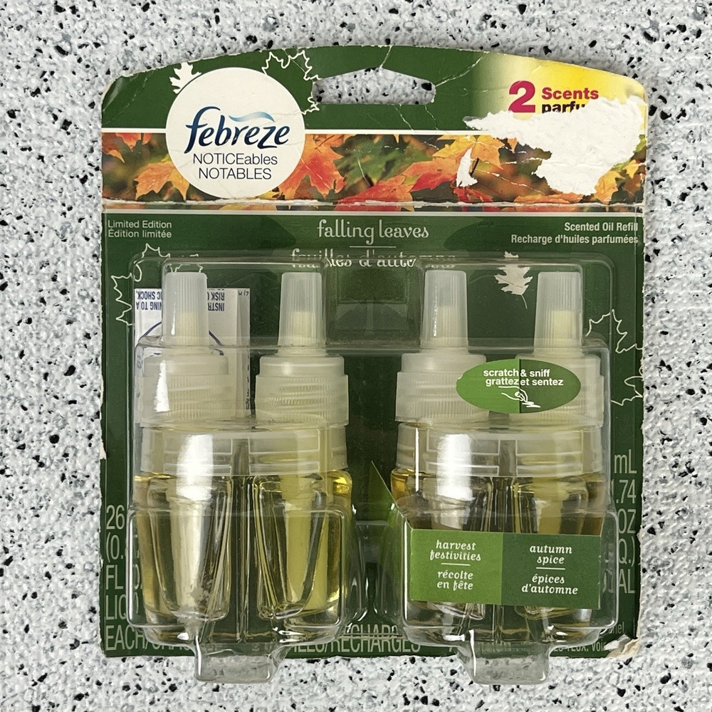 Febreze Noticeables Scented Oil Refill Set of 2 Falling Leaves 2013 NEW